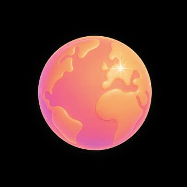 Pink planet illustration